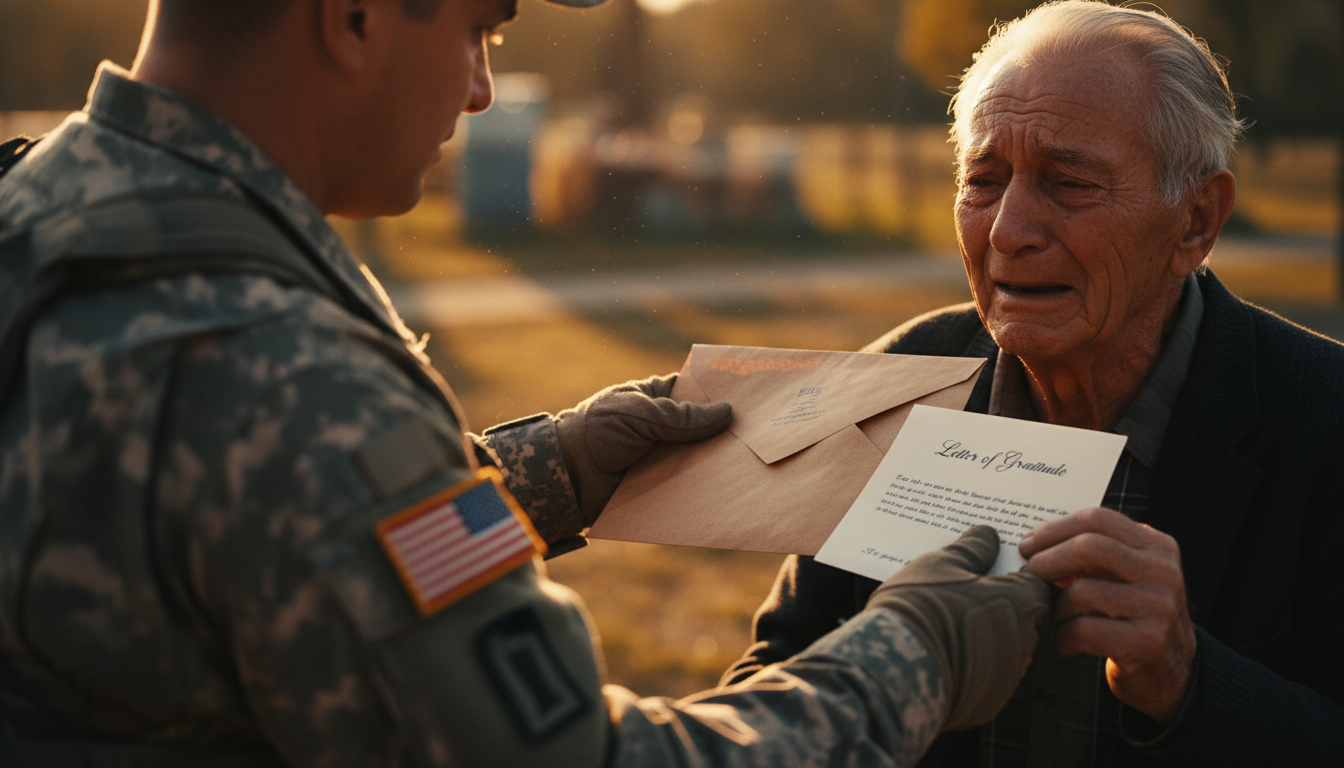 फौजी अफसर रोते हुए ढाबे वाले को गले लगाते हुए और मदद करते हुए